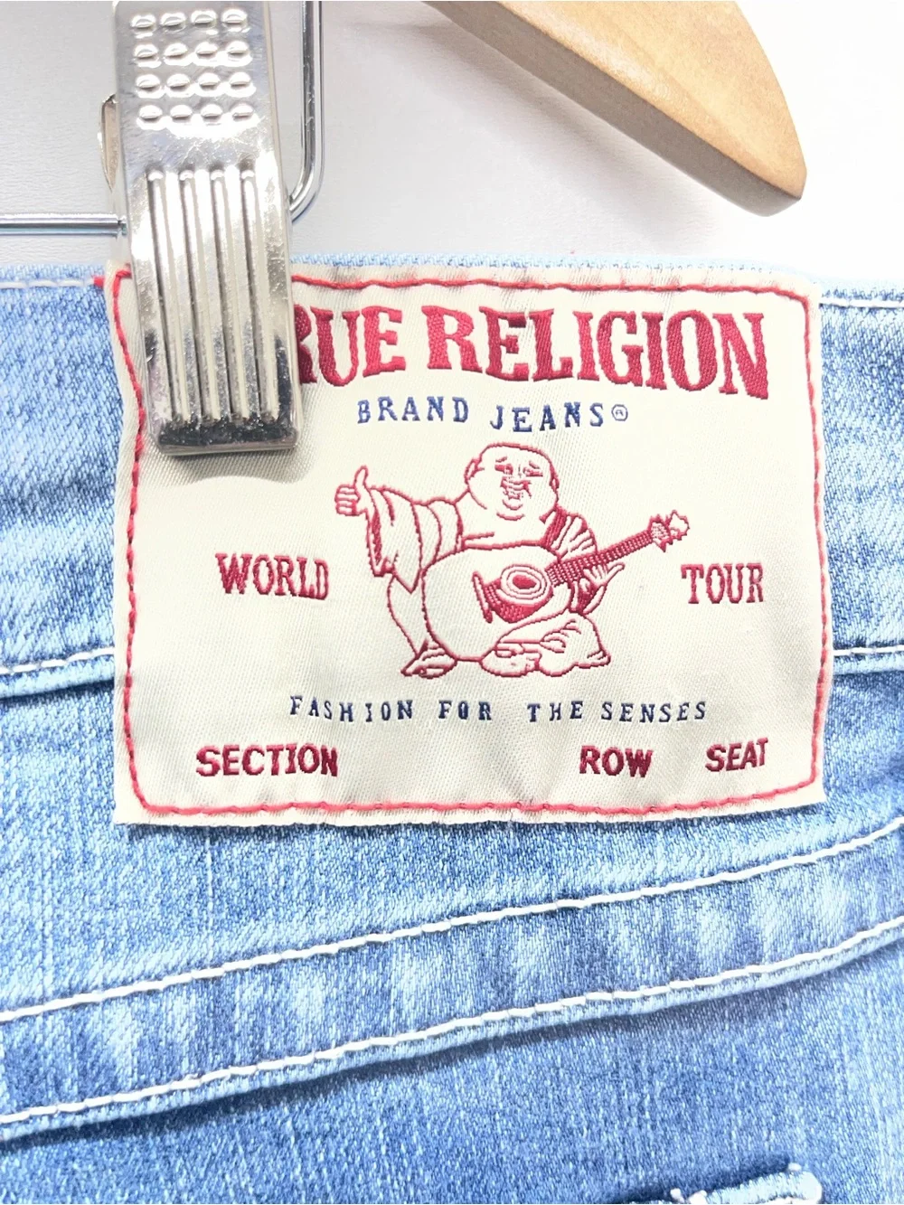 True Religion Men's Ricky Relaxed Straight Jeans in Blue Wash